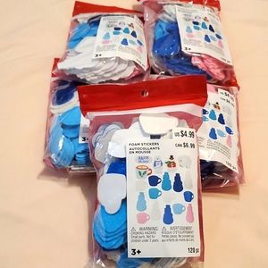 5 Sets. Foam Stickers.  120 pieces each set.